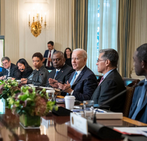 President Biden speaks to department secretaries.