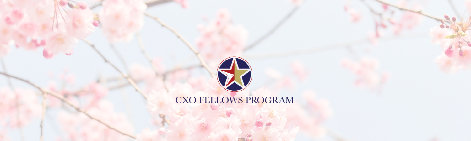 Graphic with the text: CXO Fellows Program. We saved a spot for you.