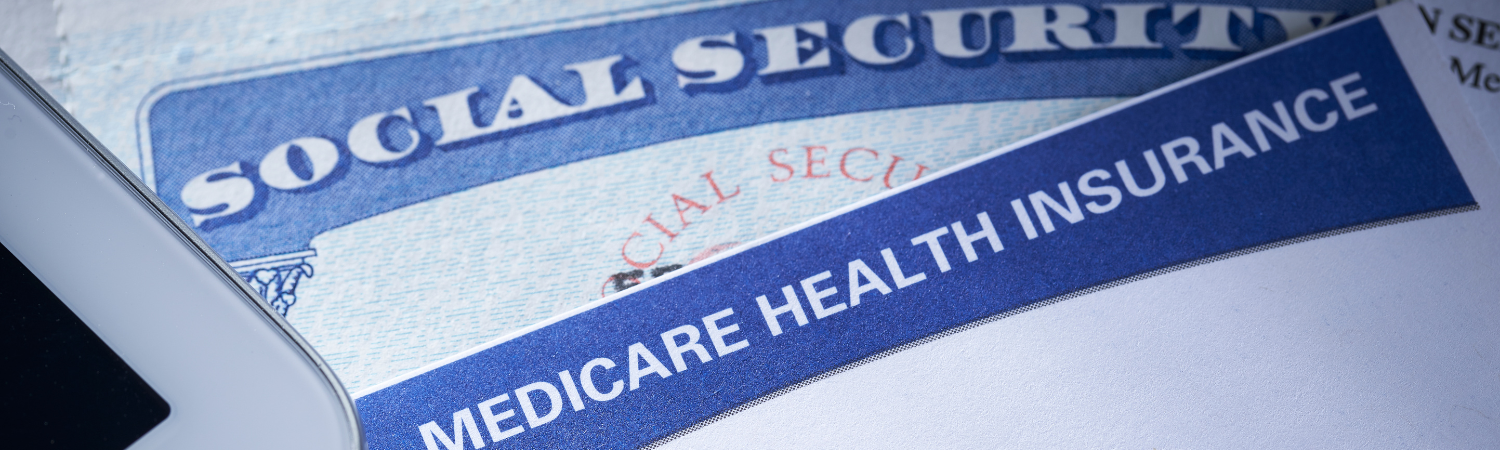 Cropped image of Social Security and Medicare documents