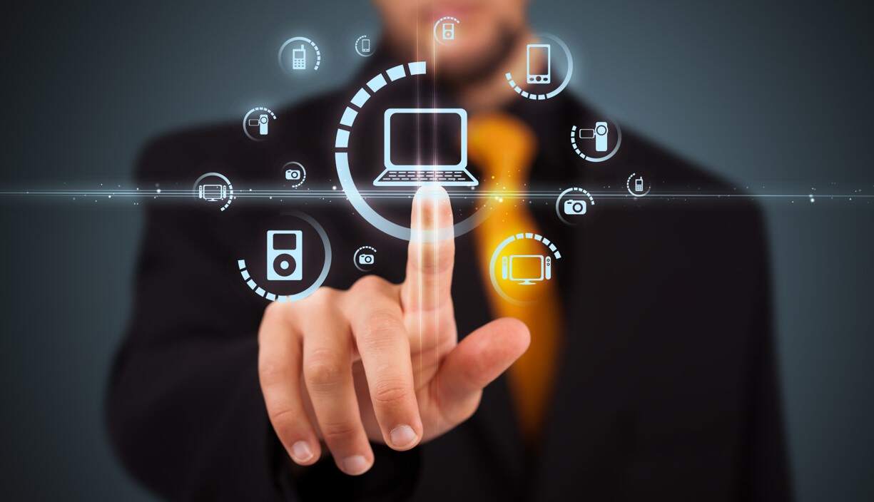 A person pressing a computer button.
