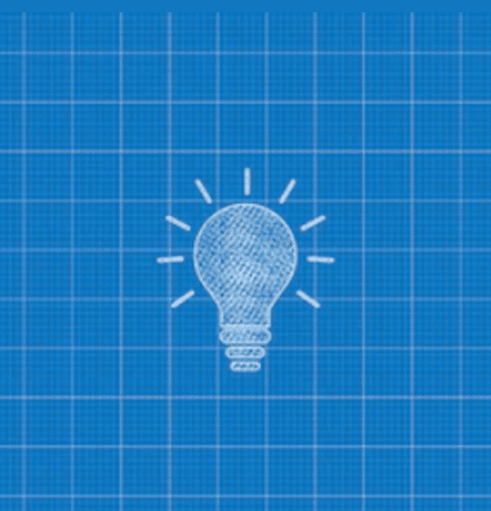 A lightbulb against a blue background to represent inventive ideas