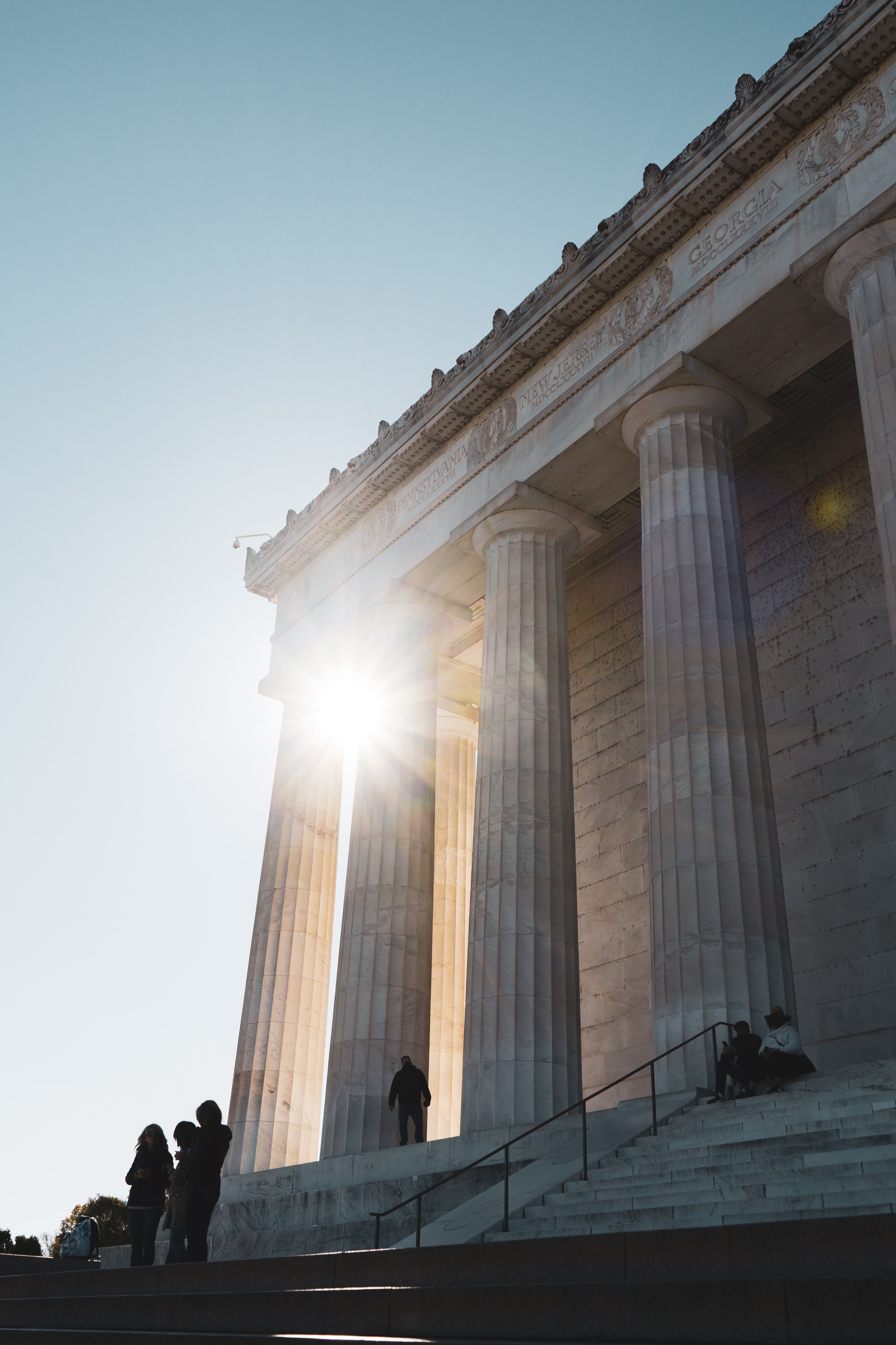 Building columns in sunlight