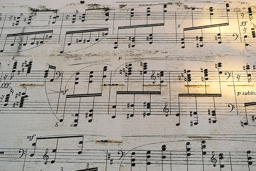 Music notes on sheet music