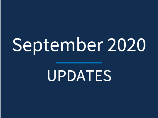 September 2020 Updates