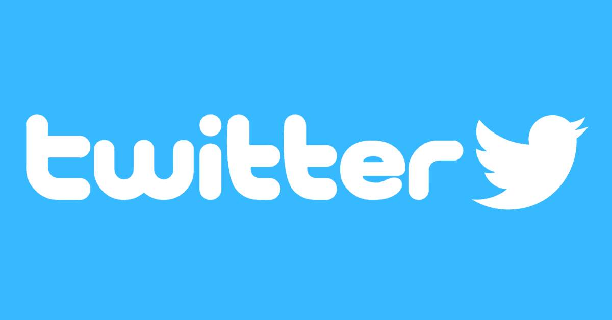 Twitter logo and bird icon against a blue background.
